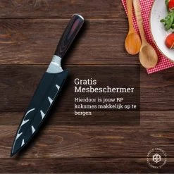 Roham Products RP Professioneel Japans Koksmes – 20cm - Inclusief Mesbeschermer – RVS Lemmet - Handvat Van Pakkahout - Geleverd In Geschenkdoos -Tefal Shop 550x550 146