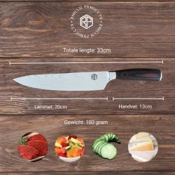 Roham Products RP Professioneel Japans Koksmes – 20cm - Inclusief Mesbeschermer – RVS Lemmet - Handvat Van Pakkahout - Geleverd In Geschenkdoos -Tefal Shop 550x550 149