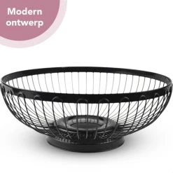 SODEAL Luxe Fruitschaal - Fruitmand - Fruitschaal Zwart