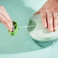 Kitch&Life Groentesnijder Met Trekkoord – Inclusief E-boek – Hakmolen – 400 ML – Groentehakker – Kruidenmolen – Uiensnijder – Groen -Tefal Shop 550x550 187