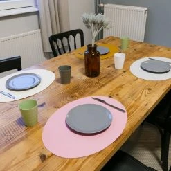 In Round Placemats Pakket – 4 Stuks – Lederlook Kunststof – Ovaal -Tefal Shop 550x550 335