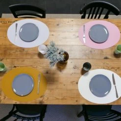 In Round Placemats Pakket – 4 Stuks – Lederlook Kunststof – Ovaal -Tefal Shop 550x550 339