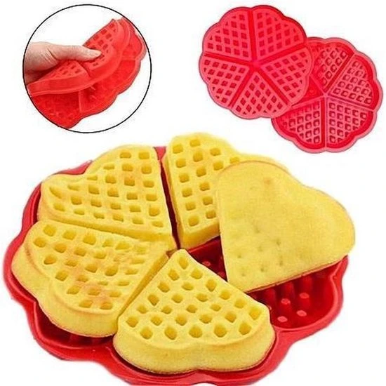 Shopdomain Hartvorm Siliconen Wafelvorm-Wafelijzer-bakkerij Gereedschappen Cake-Wafelijzer-5 Wafels - Rood 8 Shopdomain Hartvorm Siliconen Wafelvorm-Wafelijzer-bakkerij Gereedschappen Cake-Wafelijzer-5 Wafels - Rood - Afbeelding 6