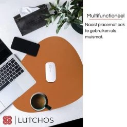 LUTCHOS Placemat Set - 12 Delig - Beautiful Black - Lederlook - Waterafstotend - Krasbestendig -Tefal Shop 550x550 355