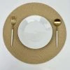 Merkloos Placemats - Rond - 38 Cm - 4 Stuks - Onderlegger - Hitte Bestendig - GOUD - Luxe Uitstraling