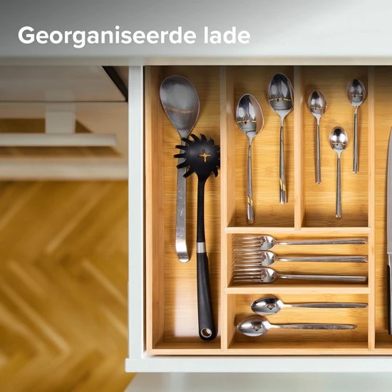 Grote Bestekbak Bamboe 81x47CM - Coninx Besteklade - Opbergbak - Duurzaam - Bamboe - Voor Laden Vanaf 47cm Diep 5 Grote Bestekbak Bamboe 81x47CM - Coninx Besteklade - Opbergbak - Duurzaam - Bamboe - Voor Laden Vanaf 47cm Diep - Afbeelding 3