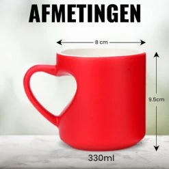Malinsi Hart Mok - Hitte Kleur Veranderende Glazen - Rood 330ml - Liefde Mokken - Koffie En Thee Beker - Theeglazen - Koffiebeker - Koffiemok - Hartjes Koffiekopjes - Cadeau Voor Man & Vrouw - Sinterklaas & Kerst -Tefal Shop 550x550 450