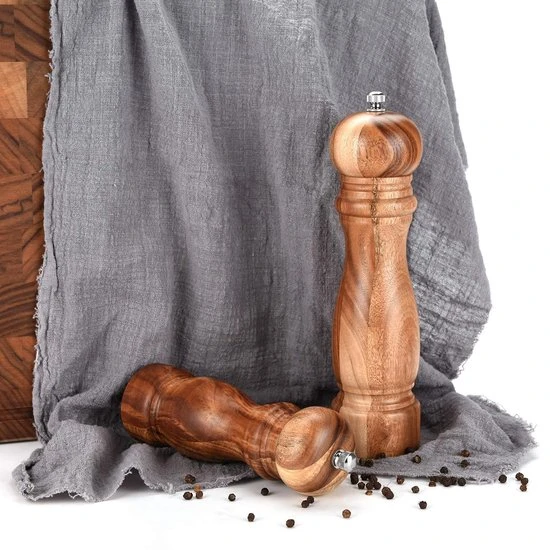 Timmers Trading Peper En Zoutmolen Set Van Acacia Hout Double Wood Klassiek 9 Timmers Trading Peper En Zoutmolen Set Van Acacia Hout Double Wood Klassiek - Afbeelding 7