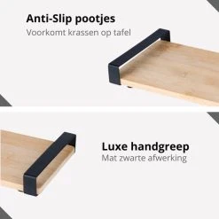 Veluw Borrelplank Bamboe - Tapasplank Met Metalen Greep - Serveerplank - Luxe Kaasplank- Hapjesplank 32x26x(H)4cm -Tefal Shop 550x550 577