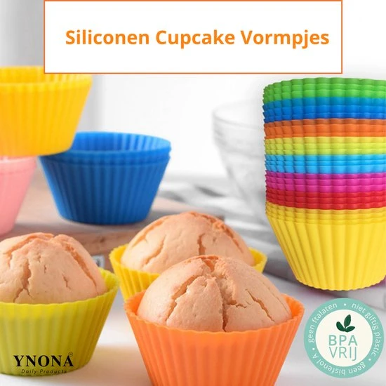 YNONA Daily Products Cupcake Vormpjes 12 Stuks - 12 Siliconen Cupcakes 5 YNONA Daily Products Cupcake Vormpjes 12 Stuks - 12 Siliconen Cupcakes - Afbeelding 3