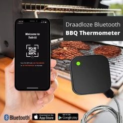 BotsBats® - Digitale BBQ Thermometer - Barbeque En Keuken Accessoires - Draadloze Vleesthermometer - Bluetooth Met App - Batterij Inbegrepen - Kernthermometer Draadloos - Cadeau Tip Voor Mannen -Tefal Shop 550x550 608