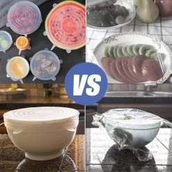 Merkloos 6 Flexibele Siliconen Vershouddeksels - Afsluitdeksels Herbruikbaar - Food Covers - Rekbaar - Vershoudfolie - Voedsel Lang Vers Houden - Vaatwasser Bestendig - Deksel Voor Kommetjes En Bakjes - Stretch - Blauw - Universeel -Tefal Shop 550x550 641