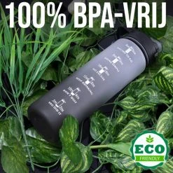 Merkloos Motivatie Drinkfles - Waterfles 1 Liter - Handige Drinktuit - Bidon 1L - BPA- & Lekvrij -Tefal Shop 550x550 65