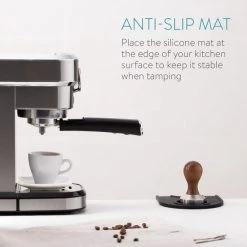 Navaris Koffie En Espresso Tamper - Koffiestamper Voor Het Aandrukken Van Gemalen Koffie - Inclusief Tampermat - Roestvrij Staal En Hout - Ø 51 Mm -Tefal Shop 550x550 680