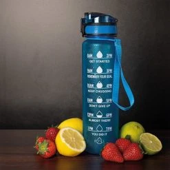 Nimma Motivatie Waterfles - 1 Liter Drinkfles - Met Tijdmarkeringen En Fruitfilter - Blauw -Tefal Shop 550x550 691