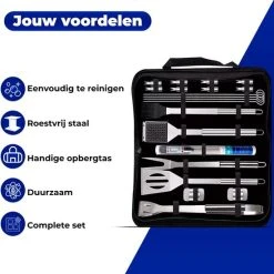 Maison & Kitchen Barbecue Gereedschap 25 Delig - RVS - BBQ Set - Inlcusief Thermometer - Voor Kamado | Weber | Grill -Tefal Shop 550x550 702