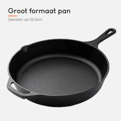 Ocina – Gietijzeren Pan – ø30,5cm - Skillet - Koekenpan – Hapjespan – Koekenpan Inductie – Koekenpannenset - Gietijzeren Pan Bbq - Gietijzer -Tefal Shop 550x550 708