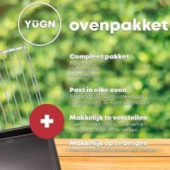 YUGN Oven Pakket – Universeel Rooster En Bakplaat Enorm Verstelbaar – Recept Voor Maken Van Heerlijke Gerechten - Met Gratis E-Book En Bakkwast -3 X 33 X 37-52 Cm -Tefal Shop 550x550 761
