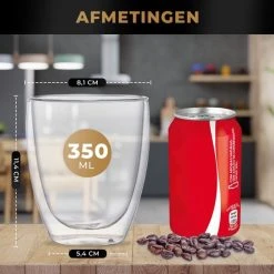 RoyalGoods® Dubbelwandige Glazen – Koffieglazen - Theeglazen – 350ML – 2 Stuks – Cappuccino Glazen - Latte Macchiato Glazen -Tefal Shop 550x550 775
