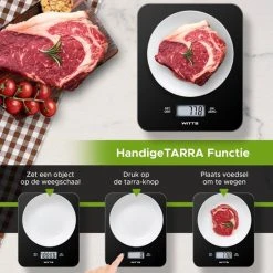 Witts Digitale Precisie Keuken Weegschaal – 1gr Tot 15 Kg – Tarra Functie – Elektrisch – Zwart -Tefal Shop 550x550 8