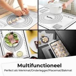 Bondoo Deegmat Groot 80x60cm - Silicone - Zwart - Inclusief Deegschraper -Tefal Shop 550x550 820