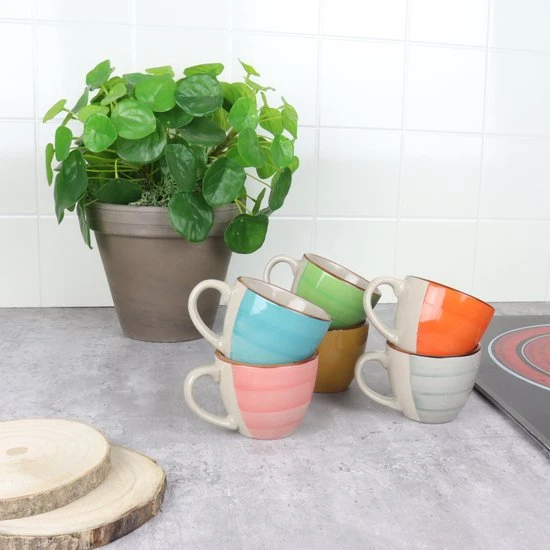 Orange85 Espresso Kopjes - Koffie - Set Van 6 - Meerdere Kleuren - 100 Ml - Aardewerk - Glazen - Met Oor - Koffiekopjes 6 Orange85 Espresso Kopjes - Koffie - Set Van 6 - Meerdere Kleuren - 100 Ml - Aardewerk - Glazen - Met Oor - Koffiekopjes - Afbeelding 4