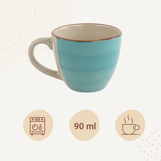 Orange85 Espresso Kopjes - Koffie - Set Van 6 - Meerdere Kleuren - 100 Ml - Aardewerk - Glazen - Met Oor - Koffiekopjes 7 Orange85 Espresso Kopjes - Koffie - Set Van 6 - Meerdere Kleuren - 100 Ml - Aardewerk - Glazen - Met Oor - Koffiekopjes - Afbeelding 5