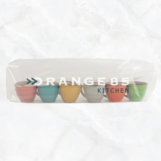 Orange85 Espresso Kopjes - Koffie - Set Van 6 - Meerdere Kleuren - 100 Ml - Aardewerk - Glazen - Met Oor - Koffiekopjes 8 Orange85 Espresso Kopjes - Koffie - Set Van 6 - Meerdere Kleuren - 100 Ml - Aardewerk - Glazen - Met Oor - Koffiekopjes - Afbeelding 6