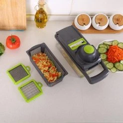 Merkloos Groentesnijder - Groentehakker - Multifunctioneel - Snijmachine Groenten En Fruit - Handmatig - Mandoline - Uiensnijder - Keukensnijder - Fruitsnijder -Tefal Shop 550x550 877