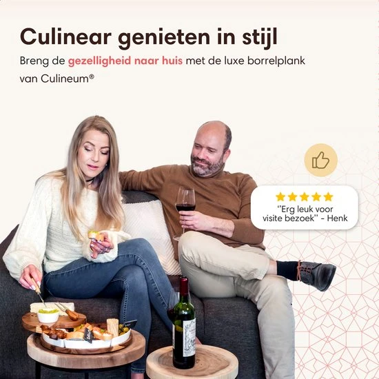 Culineum® Luxe Borrelplank Met Messen & Schaaltjes - Tapasplank, Serveerplank & Kaasplank - 30 Cm - Keramiek / Hout 7 Culineum® Luxe Borrelplank Met Messen & Schaaltjes - Tapasplank, Serveerplank & Kaasplank - 30 Cm - Keramiek / Hout - Afbeelding 5