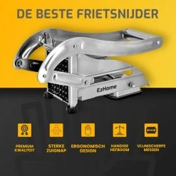 EzHome - RVS Frietsnijder - Patatsnijder - Twee Messen - Professioneel - Zuignap - Roestvrijstaal -Tefal Shop 550x550 919
