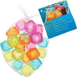 Merkloos Herbruikbare Ijsblokjes - Duurzaam - Milieuvriendelijk - Stevig Kunststof - Gekleurd - 20 Stuks