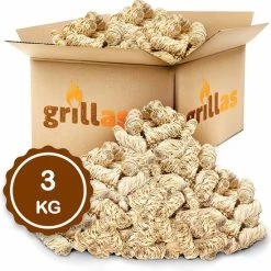 Grillas Voordeelverpakking Aanmaakkrullen Voor BBQ Of Kachel | 3kg ECO Aanmaakhout - Biologisch En Duurzaam Aanmaakwokkels - Houtwol Wokkels - Barbeque Aansteker - Aanmaakblokjes - Accesoires - Ongeveer 240krullen -Tefal Shop 550x552 4
