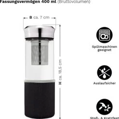 Creano - Teamaker To Go - Thermos Beker - Theekruiden - Koud / Warmte Isolerend - RVS Zeef - 400ml -Tefal Shop 550x555 4