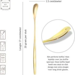 House Of Husk Latte Macchiato Lepels Set - Lange Theelepels - Koffielepels - Longdrinklepels - Barlepel - RVS - 6 Stuks - 17CM - Goud -Tefal Shop 550x555 7