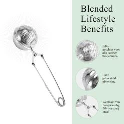 Blended Lifestyle® Theezeef Met Handvat Inclusief Lekplaatje - Set Van 2 Stuks - Thee Ei Voor Losse Thee - Theefilter Voor Losse Thee - Thee Infuser -Tefal Shop 550x556 10
