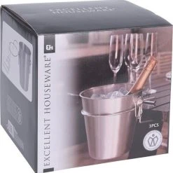 Excellent Houseware RVS Wijnkoeler - IJsemmer - Met Tafelhouder - Ø20,5 Cm - 3 Liter -Tefal Shop 550x557