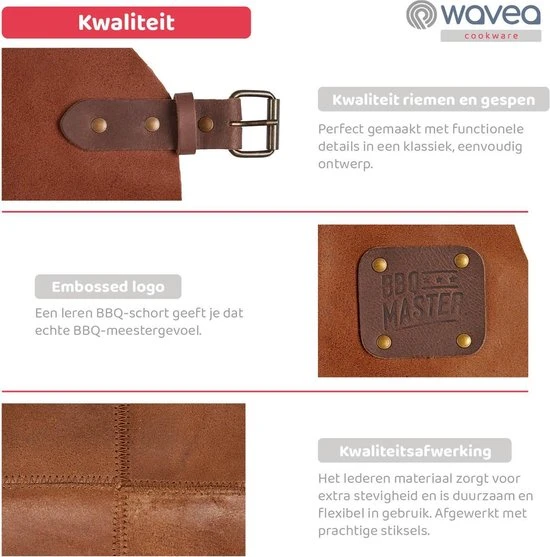 Wavea Cookware Leren BBQ Schort - Cognac - 80 X 50 Cm - Barbecue Schort Met Leren Riemen - Keukenschort 11 Wavea Cookware Leren BBQ Schort - Cognac - 80 X 50 Cm - Barbecue Schort Met Leren Riemen - Keukenschort - Afbeelding 9