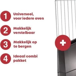 YUGN Oven Pakket – Universeel Rooster En Bakplaat Enorm Verstelbaar – Recept Voor Maken Van Heerlijke Gerechten - Met Gratis E-Book En Bakkwast -3 X 33 X 37-52 Cm -Tefal Shop 550x558 3