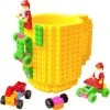 Merkloos Build On Brick Mug - Geel - 350 Ml - Bouw Je Eigen Mok Met Bouwsteentjes - BPA Vrije Drinkbeker Cadeau Voor Kinderen Of Volwassenen - Koffie Thee Limonade Of Andere Dranken - Pennenbeker - Creatief Accessoire Voor Op Bureau -HnD
