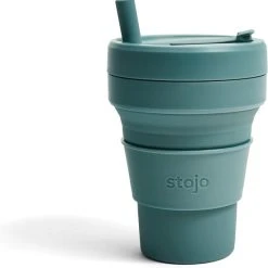 Stojo - Biggie Cup - 470 Ml - Herbruikbaar - Opvouwbaar - Groen -Tefal Shop 550x562 4