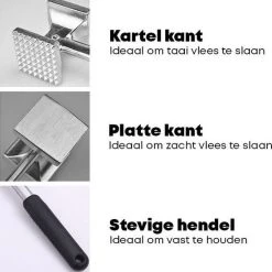 YUGN Vleeshamer Vleesvermalser - Ideaal Om Vlees Mals Te Krijgen - Meat Tenderizer Vleespletter - Barbecue Tip - Barbeque BBQ Accesoires - Cadeau Tip - Sinterklaas - Black Friday -Tefal Shop 550x563 1