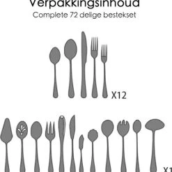 Flokoo Bestekset Zilverkleurig - 72-delig - 12 Personen - Complete Set -Tefal Shop 550x564 6