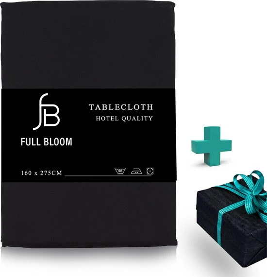 Full Bloom Tafelkleed Van Hoge Kwaliteit - Luxe Tafellaken 160 X 275 Cm - Zwart - Premium Tafelzeil Voor De Feestdagen - Tafelkleden Sinterklaas En Kerst - Tablecloth Black 3 Full Bloom Tafelkleed Van Hoge Kwaliteit - Luxe Tafellaken 160 X 275 Cm - Zwart - Premium Tafelzeil Voor De Feestdagen - Tafelkleden Sinterklaas En Kerst - Tablecloth Black
