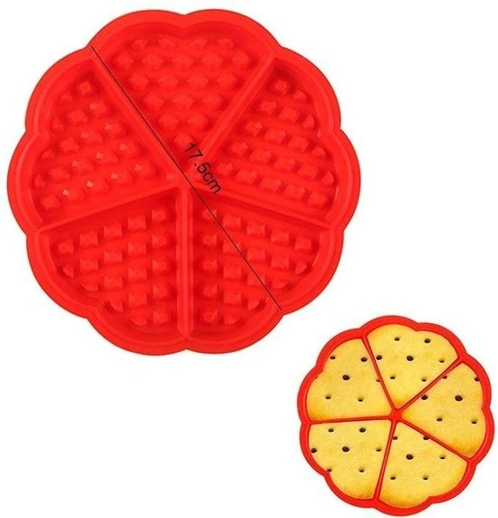 Shopdomain Hartvorm Siliconen Wafelvorm-Wafelijzer-bakkerij Gereedschappen Cake-Wafelijzer-5 Wafels - Rood 6 Shopdomain Hartvorm Siliconen Wafelvorm-Wafelijzer-bakkerij Gereedschappen Cake-Wafelijzer-5 Wafels - Rood - Afbeelding 4