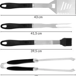 Deuba BBQ-bestek 4-delige Set RVS Met Opbergtas Barbecueset Accessoires -Tefal Shop 550x573 2