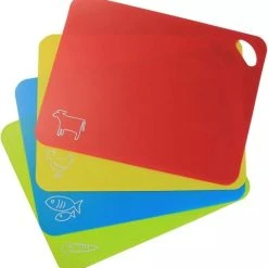 Gadget Lab Dunne Snijplankenset Kunststof Keuken 2mm Dik - Snijplank 4 Kleuren - Cutting Board