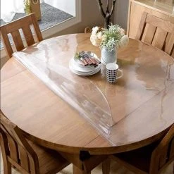 Merkloos Rond Doorzichtig 2,2mm Dik Tafelzeil 130cm Ø