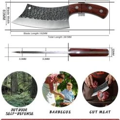 STORX Slagersmes - Handmade - Hak Mes - BBQ - Mes - Mannen - Koken - BBQ Master - Carbon Staal - Stoer - Hak Bijltje - Handgemaakt - Koksmes - CADEAU TIP! -Tefal Shop 550x574 2