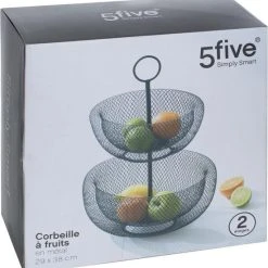 B-home-interieur.be Fruitschaal Etagere - Zwart Metaal - Fruitschaal 2 Lagen Met Handvat - Fruitmand - 38 Cm - Dubbele Fruitmand -Tefal Shop 550x576